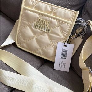 Steve Madden Ivory Quilted Crossbody Bag